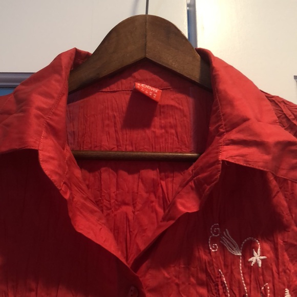 Red long sleeve blouse with stitching, crinkled look, sOliver, EUR 42/US12 - Picture 3 of 11